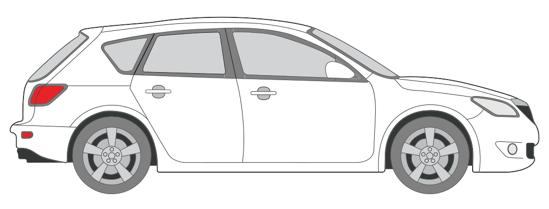 Hatchback araç kaporta çizimi